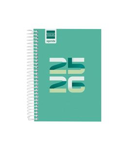 Agenda escolar 25/26 1/8 dia pagina cool verde finocam 645020926 - 645020926