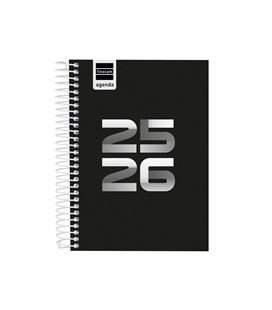 Agenda escolar 25/26 1/8 dia pagina cool negro finocam 645020326 - 645020326