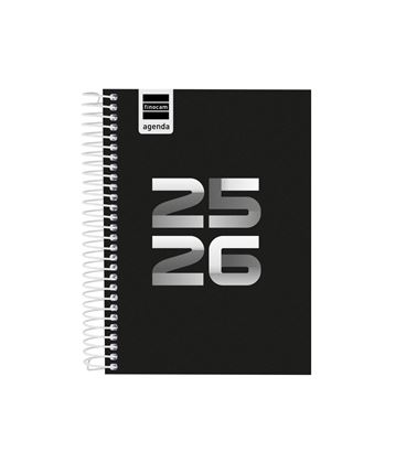 Agenda escolar 25/26 1/8 dia pagina cool negro finocam 645020326 - 645020326