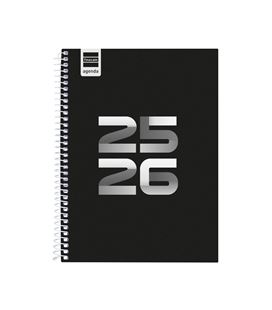 Agenda escolar 25/26 1/4 semana vista h cool negro finocam 645040326 - 645040326