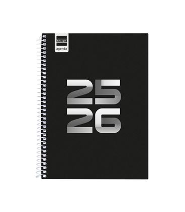 Agenda escolar 25/26 1/4 semana vista h cool negro finocam 645040326 - 645040326