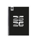 Agenda escolar 25/26 1/4 semana vista h cool negro finocam 645040326