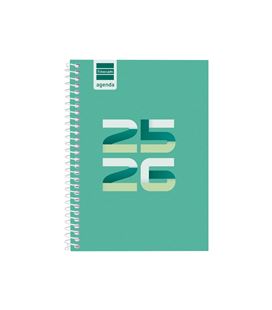 Agenda escolar 25/26 1/8 semana vista h cool verde finocam 645000926