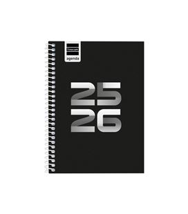 Agenda escolar 25/26 1/8 semana vista h cool negro finocam 645000326