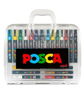 Rotulador en maletín de 20u colores surtidos pc1m, pc3m y pc5m posca 951428 - 182634649