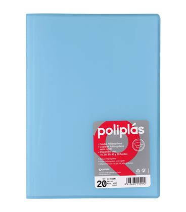Carpeta 20 fundas fº azul pastel translucida poliplas grafoplas 01451291 - 01451291