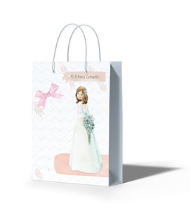 Bolsa regalo mediana lazo comunión niña flores arguval 48786 - 48786