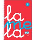 Cuaderno fº 3mm 80h 90g tapa plastic rojo fluor lamela 7ftp03rj - 7FTP03RJ