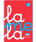 Cuaderno fº 4mm 80h 90g tapa plastic rojo fluor lamela 7ftp04rj - 7FTP04RJ