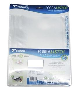 Forro libro ajustable 28,5x52 blister 5u. forralisto sadipa s1820002