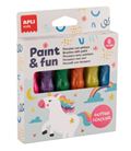 Tempera bote pincel colores purpurina 6u 13ml apli 19912