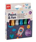 Tempera bote pincel colores metalizados 6u 13ml apli 19911 - 19911