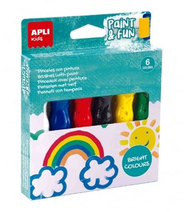 Tempera bote pincel colores basicos 6u 13ml apli 19415 - 19415