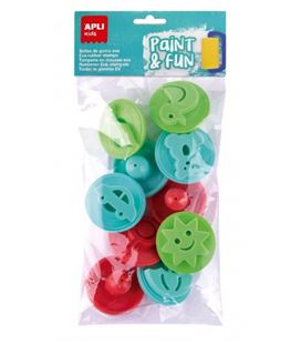 Sellos de goma eva con mango de plastico 10u apli 19413