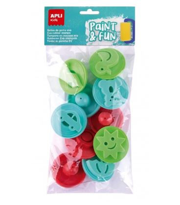 Sellos de goma eva con mango de plastico 10u apli 19413 - 19413