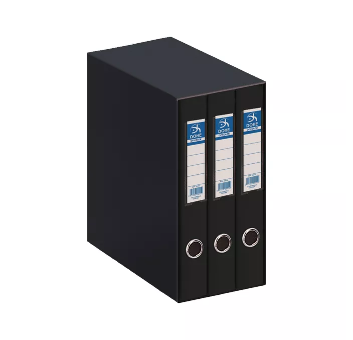 MODULO 3 CARPETAS 2 ANILLA Fº 40MM NEGRO OFICOLOR DOHE 09458