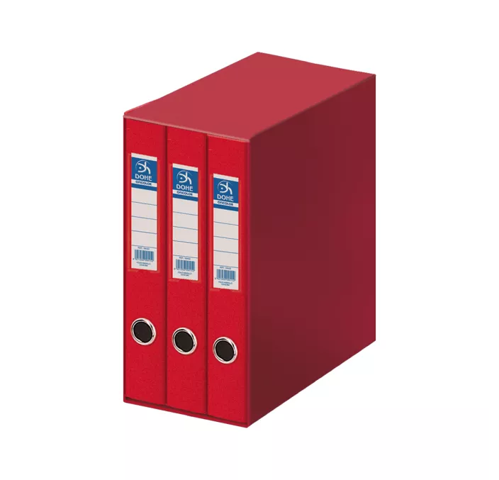 MODULO 3 CARPETAS 2 ANILLAS Fº 40MM ROJO OFICOLOR DOHE 09456