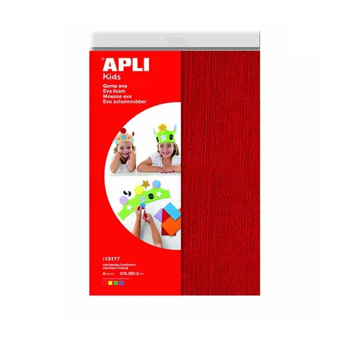 GOMA EVA A4 SURTIDO TOALLA ESPESOR 2MM 4U. APLI 13177