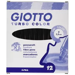 ROTULADOR ESCOLAR NEGRO TURBO COLOR 12U GIOTTO 485036