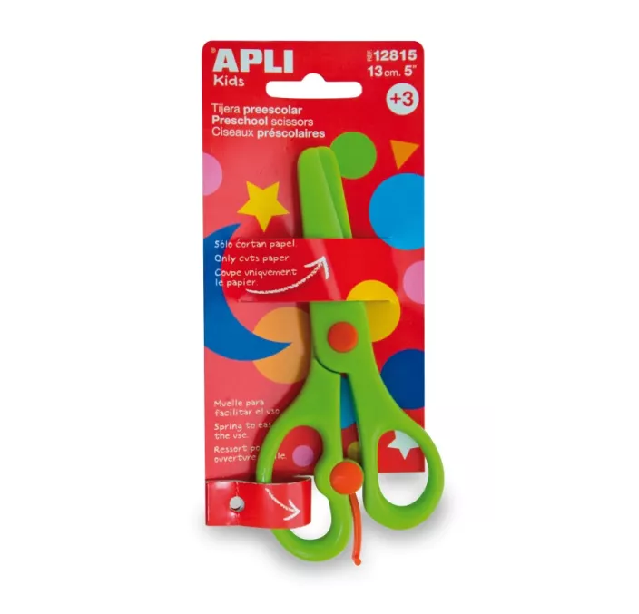 TIJERA ESCOLAR INFANTIL VERDE 13 CM APLI 12815