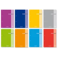 RECAMBIO A4 4 ANILLAS 5X5 100H 90GRS ROJO PACSA 21157