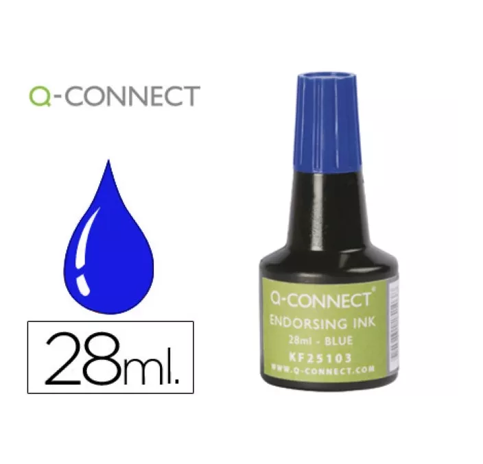 TINTA SELLAR 28ML APLICADOR FRASCO AZUL Q-CONNECT KF25103 52390
