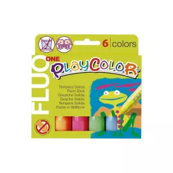 TEMPERA SOLIDA ESCOLAR 10G FLUO 6U. PLAYCOLOR 10431