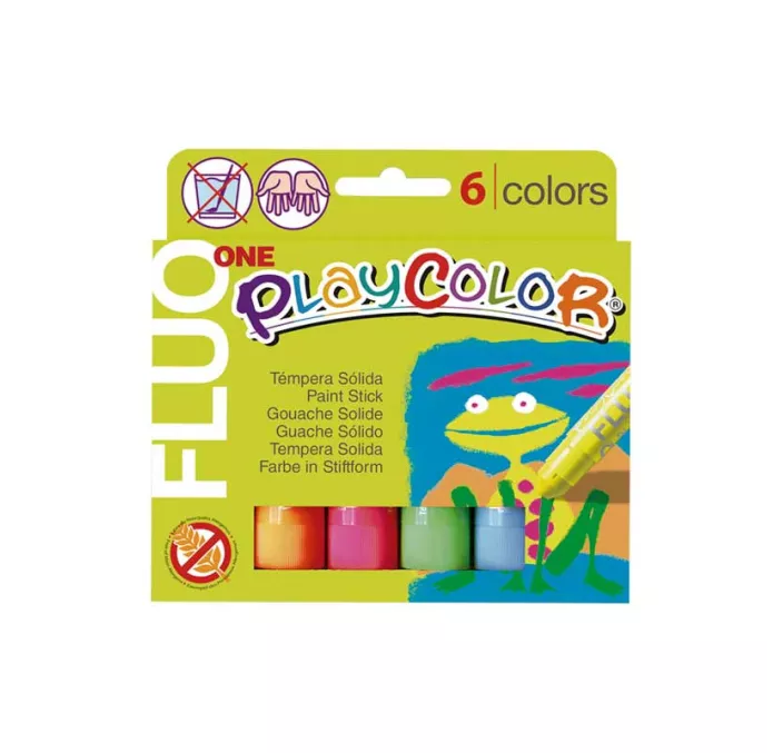 TEMPERA SOLIDA ESCOLAR 10G FLUO 6U. PLAYCOLOR 10431