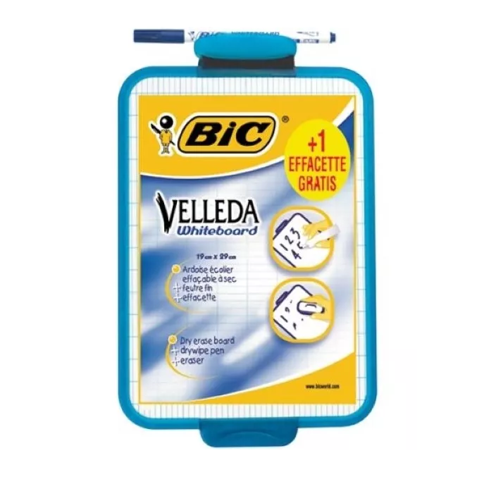 PIZARRA BLANCA + ROTULADOR AZUL 19X26CMS VELLEDA BIC 841360 9957