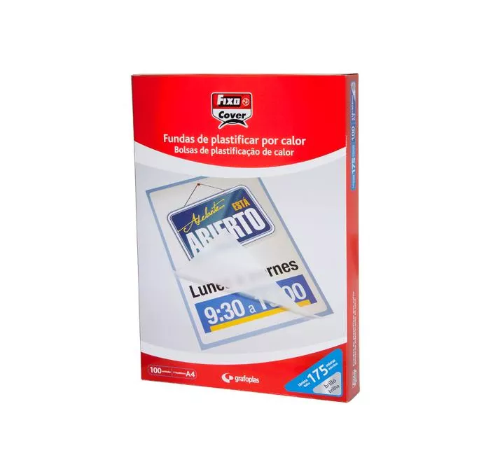BOLSA PLASTIFICACION A4 175 MICRAS C.100 GRAFOPLAS 01022000