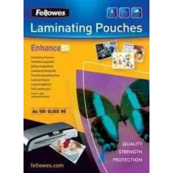 BOLSA PLASTIFICACION A4 80 MICRAS C.100 FELLOWES 5306114