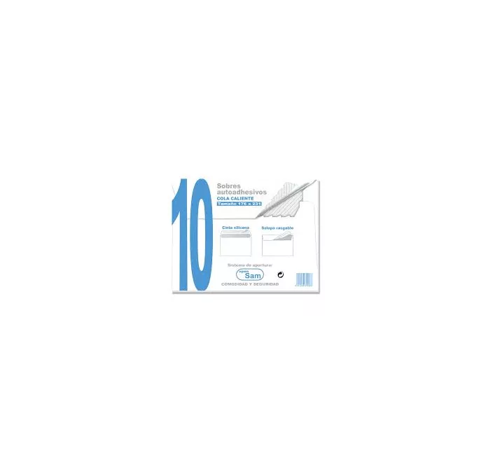 SOBRE BLANCO 176X231 CUARTILLA 10U. SAM 664918