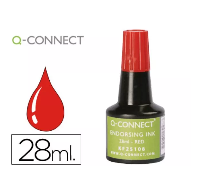 TINTA SELLAR 28ML APLICADOR FRASCO ROJO Q-CONNECT KF25108 52392