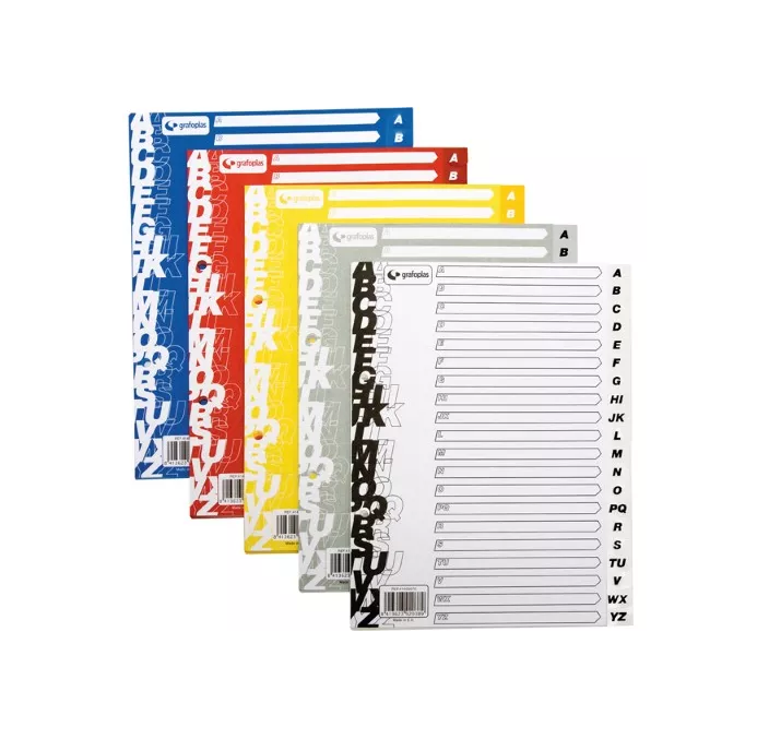 SEPARADORES A4 INDICE A-Z GRIS PP GRAFOPLAS 41408071