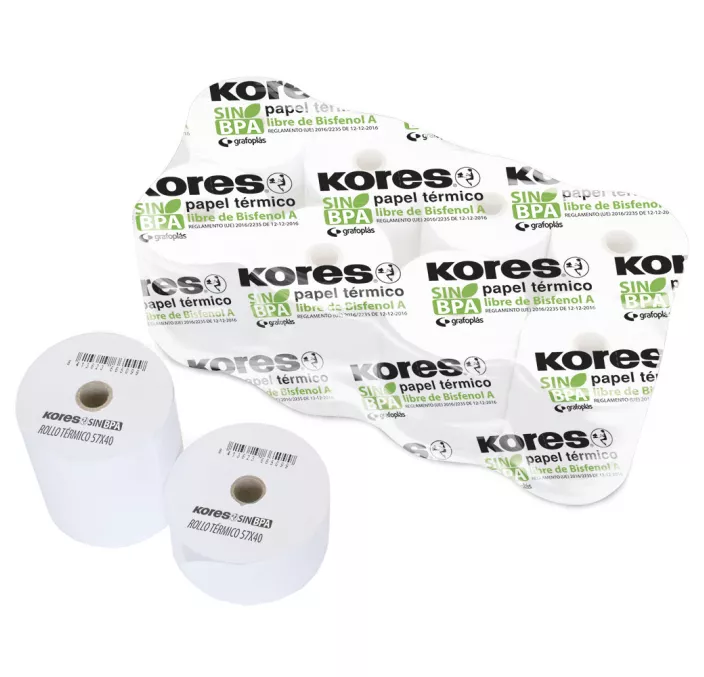 PAPEL TERMICO ROLLO 57x45 S/BISF 10 UNIDADES KORES GRAFOPLAS 56654300
