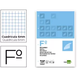 RECAMBIO Fº 4 ANILLAS 6MM LIDERPAPEL RF04 05736