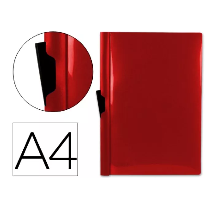 DOSSIER PINZA PP A4 30HJ ROJA LIDERPAPEL DP01 19062