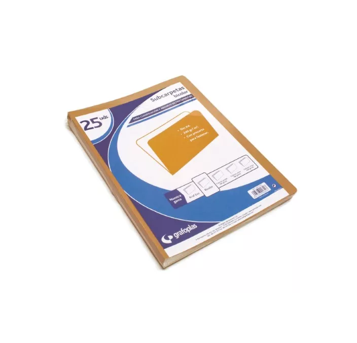 SUBCARPETA BICOLOR A4 240GRS C.25 GRAFOPLAS 00017876