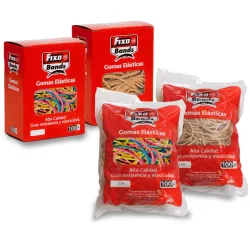GOMA ELASTICA 100G SURTIDO TAMAÑOS+COLOR FIXO 145099