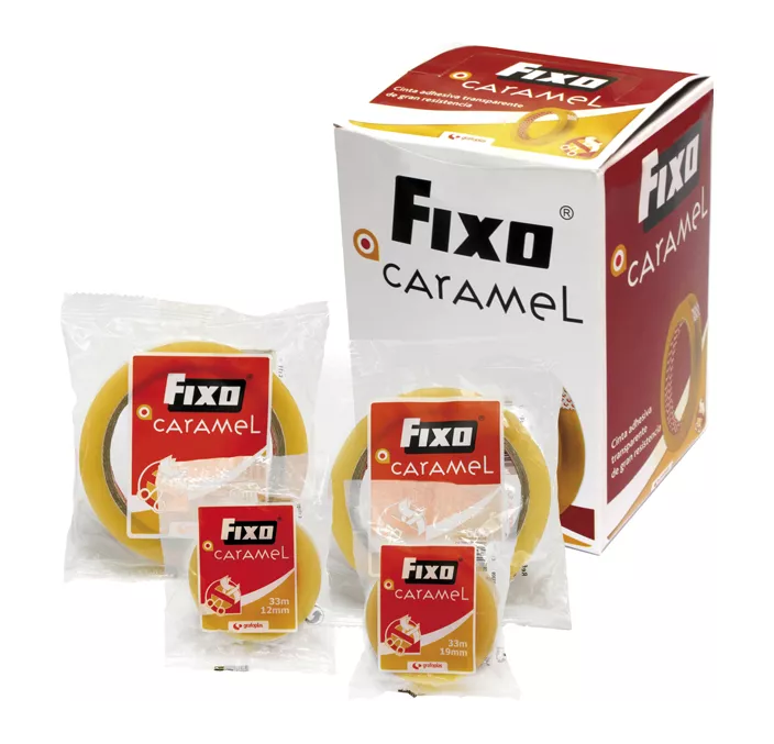 CINTA ADHESIVA TRANSPARENTE 66MX12MM FIXO CARAMEL GRAFOPLAS 75005100