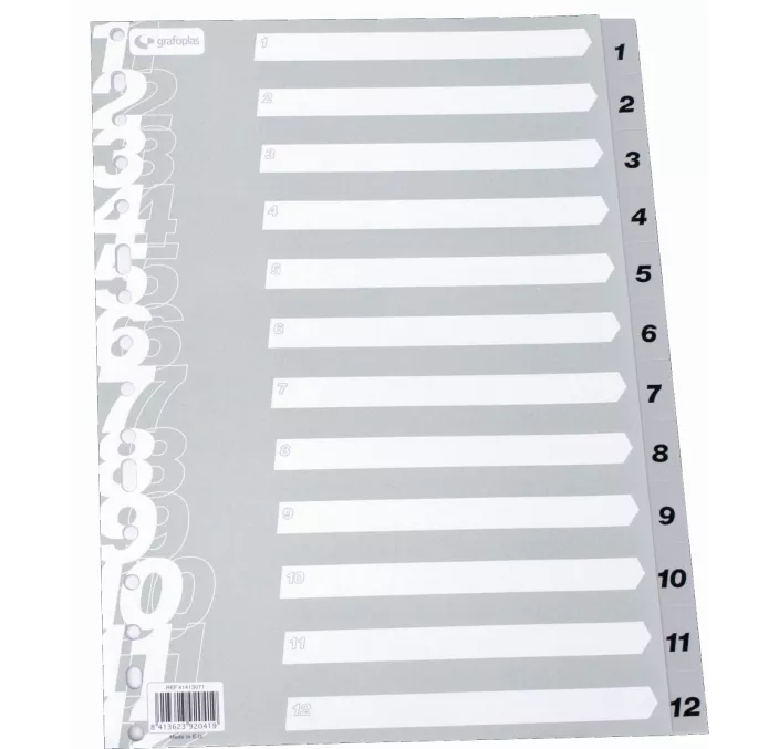 INDICE NUMERICO PP A4 1-31 GRIS MULTIT GRAFOPLAS 41411071