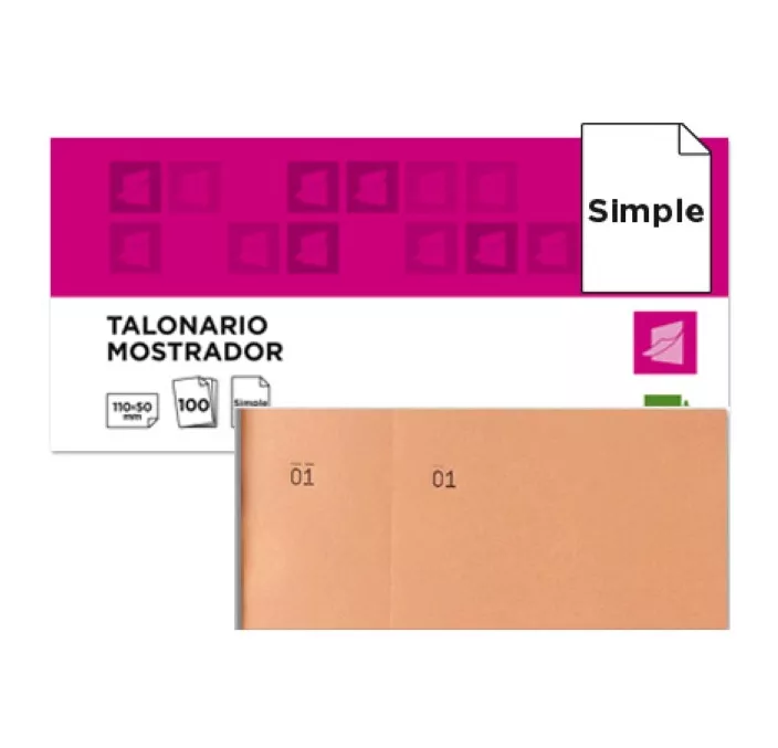 TALONARIO MOSTRADOR 50X110 MM TL10 NARANJA CON MATRIZ LIDERPAPEL 21853