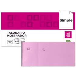 TALONARIO MOSTRADOR 50X110 MM TL11 ROSA CON MATRIZ LIDERPAPEL 21852
