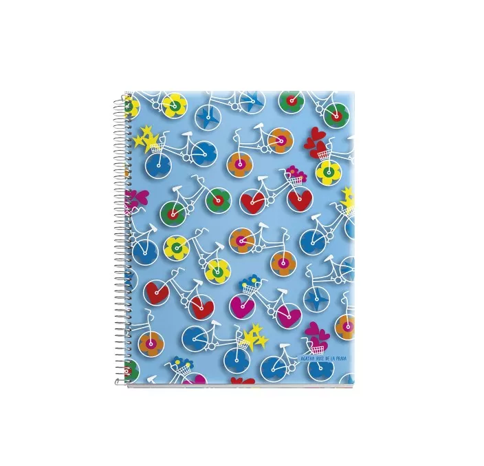 CUADERNO A7 5X5 120H MICROPERFORADO PP BICICLETAS AGATHA MIQUELRIUS 47739