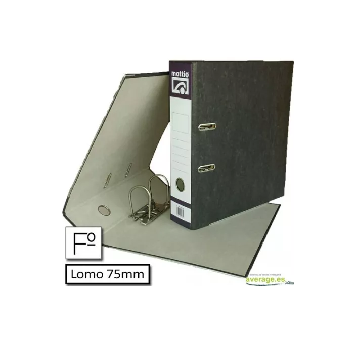 ARCHIVADOR JASPEADO FOLIO L.ANCHO C/RD NEGRO MATTIO MTT10082N