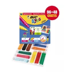 ROTULADORES COLORES SCHOOLPACK 144 UDS. (12 COLORES) VISA BIC 001038
