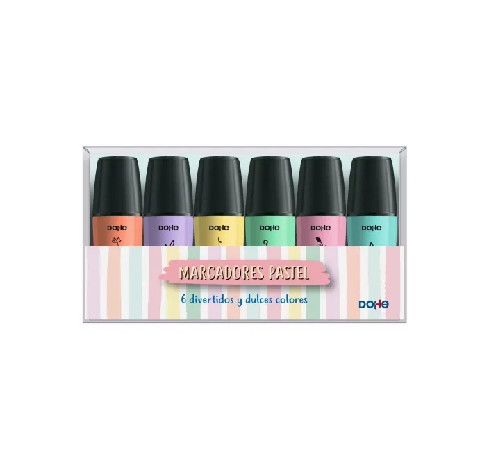 MARCADOR FLUORESCENTE MINI SURTIDO PASTEL 6 COLORES DOHE 79602