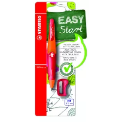 PORTAMINAS EASYERGO DIESTROS NARANJA+SACAPUNTAS STABILO