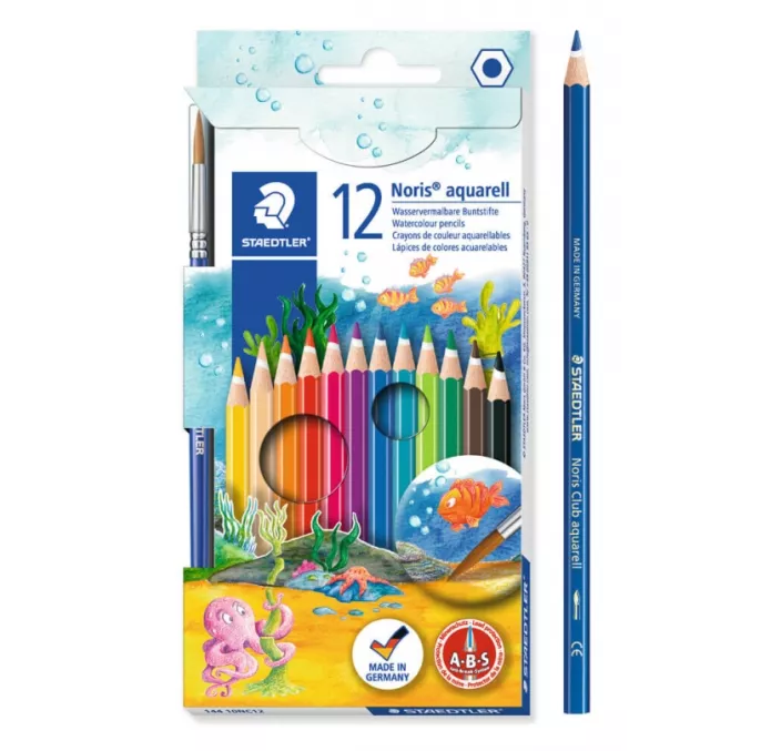 PINTURA MADERA ACUARELABLES C.12 UDS + PINCEL STAEDTLER 144 10NC1213