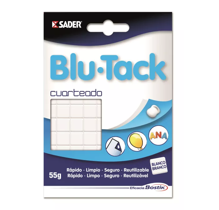 MASILLA ADHESIVA BLANCA CUARTEADA 55 GRS BLU-TACK 660378